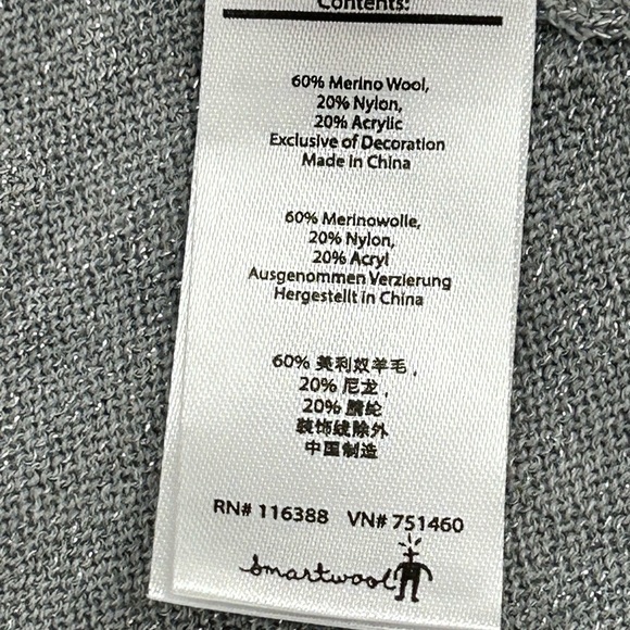 Smartwool Nokoni Colorblock poncho/sweater cowl neck in Natural & Silver size S - Picture 4 of 13